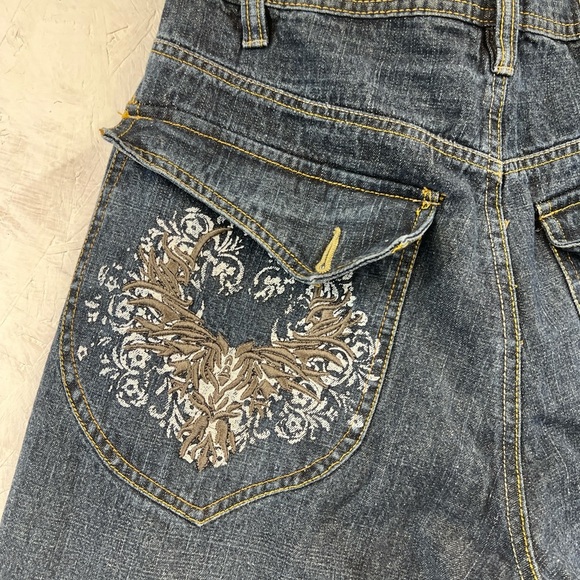 Vintage Phat Farm Jeans 34 x 32 Slim Embroidered Pocket. Y2K - Picture 6 of 15